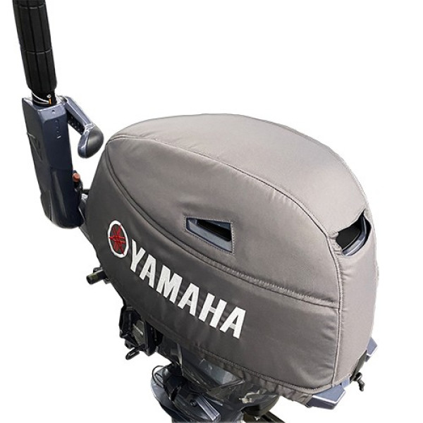 Чехол на капот (крышку) лодочного мотора Yamaha F25 GMHS серый