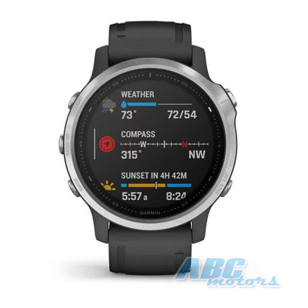 Смарт-годинник Garmin fenix 6S срібний з чорним ремінцем