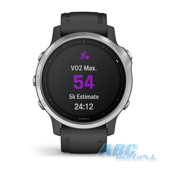Смарт-годинник Garmin fenix 6S срібний з чорним ремінцем