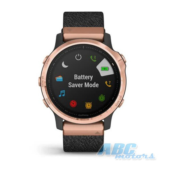 Смарт-часы Garmin fenix 6S Sapphire розовое золото с черным плетенным ремешком