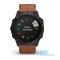 Смарт-часы Garmin fenix 6X Sapphire черные DLC с каштановым кожаным ремешком
