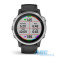 Смарт-часы Garmin fenix 6S Solar серебристые с черным ремешком