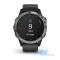 Смарт-часы Garmin fenix 6 Solar серебристые с черным ремешком