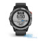 Смарт-часы Garmin fenix 6 Solar серебристые с черным ремешком