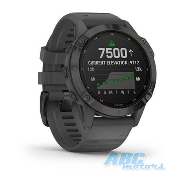 Смарт-годинник Garmin fenix 6 Pro Solar чорні з сірим ремінцем