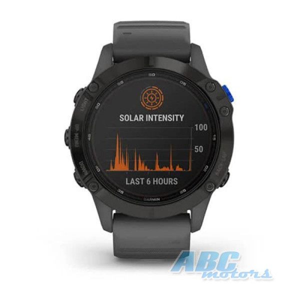 Смарт-годинник Garmin fenix 6 Pro Solar чорні з сірим ремінцем