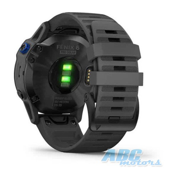 Смарт-годинник Garmin fenix 6 Pro Solar чорні з сірим ремінцем