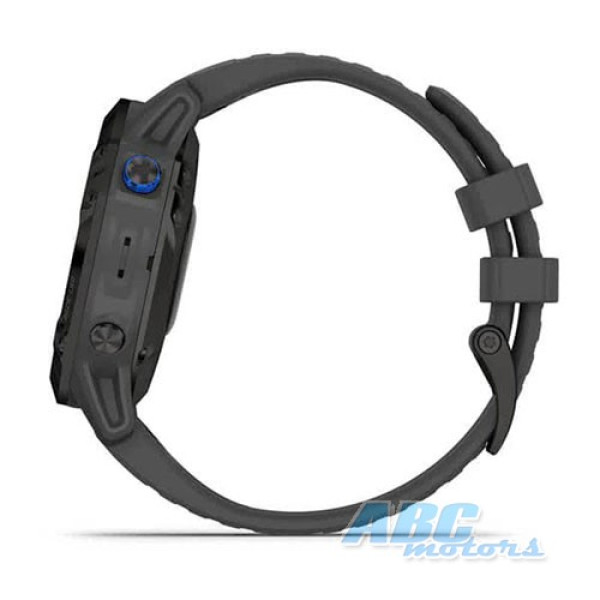 Смарт-годинник Garmin fenix 6 Pro Solar чорні з сірим ремінцем