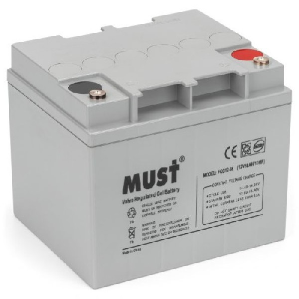 Гелевый аккумулятор Must 38Ah 12v