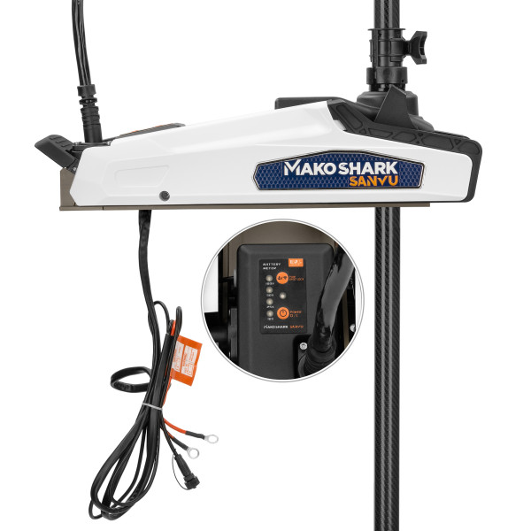 Лодочный электромотор Makoshark SV155-60 65 Lbs 12V GPS 152 см безщеточный белый
