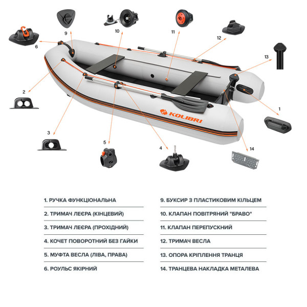 Надувная лодка Kolibri KM-330DL Light